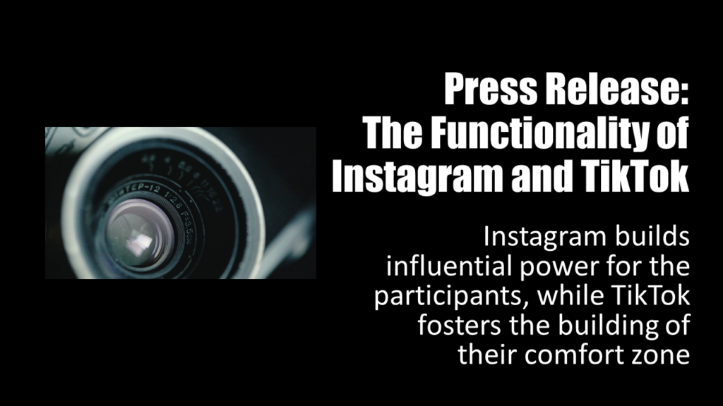 Press Release: Research on the Functionality of Instagram and TikTok for Institutional Use